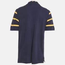 مملوكة مسبقًا Polo Ralph Lauren Blue Applique Cotton Polo T-Shirt L