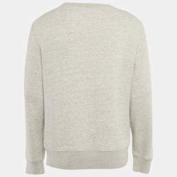 مملوكة مسبقًا سترة بولو رالف لورين قطنية رمادية برسم الدب مقاس متوسط - ميديم