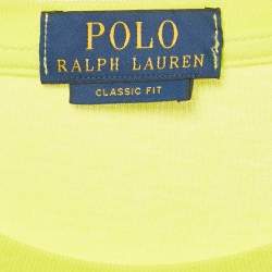 Pre Owned Polo Ralph Lauren Yellow Graphic Print Jersey T-Shirt XL