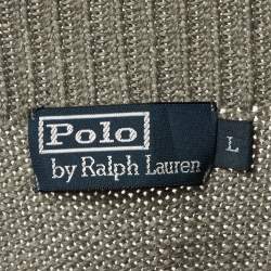 Pre Owned Polo Ralph Lauren Grey Cotton Knit High Neck Sweater L