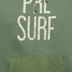 Pre Owned Polo Ralph Lauren Green Printed Cotton Hoodie S
