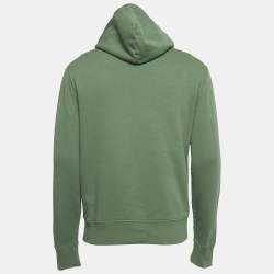 Pre Owned Polo Ralph Lauren Green Printed Cotton Hoodie S