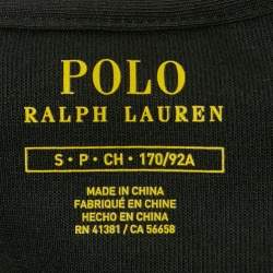 Pre Owned Polo Ralph Lauren Black P-Wing Patch Cotton Blend Sweatshirt S