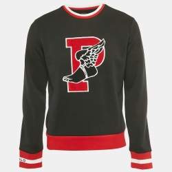 Pre Owned Polo Ralph Lauren Black P-Wing Patch Cotton Blend Sweatshirt S