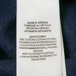 Pre Owned Polo Ralph Lauren Navy Blue Logo Print Cotton Blend Sweatshirt S 