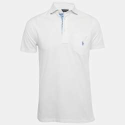 Pre Owned Polo Ralph Lauren White Cotton Custom Slim Fit Polo T-Shirt S