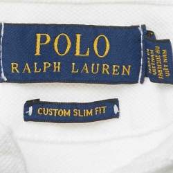 Pre Owned Polo Ralph Lauren White Cotton Custom Slim Fit Polo T-Shirt S