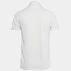 Pre Owned Polo Ralph Lauren White Cotton Custom Slim Fit Polo T-Shirt S