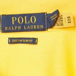 Pre Owned Polo Ralph Lauren Yellow Cotton Custom Slim Fit Polo T-Shirt XL