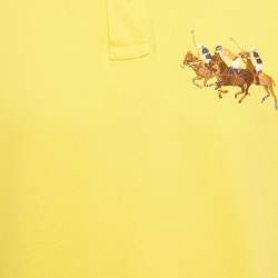 Pre Owned Polo Ralph Lauren Yellow Cotton Custom Slim Fit Polo T-Shirt XL