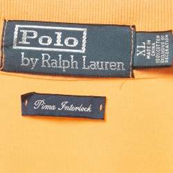 Pre Owned Polo Ralph Lauren Orange Pima Jersey Polo T-Shirt XL
