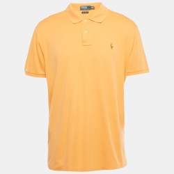 Pre Owned Polo Ralph Lauren Orange Pima Jersey Polo T-Shirt XL