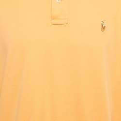 Pre Owned Polo Ralph Lauren Orange Pima Jersey Polo T-Shirt XL