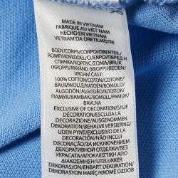 Pre Owned Polo Ralph Lauren Blue Logo Embroidered Pique Polo T-Shirt XL