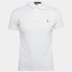 Pre Owned Polo Ralph Lauren White Jersey Polo T-Shirt M