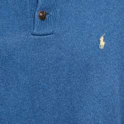 Pre Owned Polo Ralph Lauren Blue Wool Rib Knit Sweater XXL