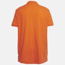 مملوكة مسبقًا Polo Ralph Lauren Orange Pique Custom Fit Polo T-Shirt XL