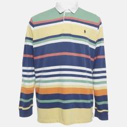 Pre Owned Polo Ralph Lauren Multicolor Striped Jersey Polo T-Shirt XL