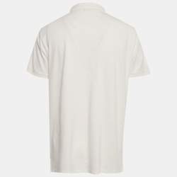 Pre Owned Polo Ralph Lauren White Pique Custom Slim Fit Polo T-Shirt XL