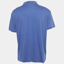 مملوكة مسبقًا Polo Ralph Lauren Blue Jersey Custom Slim Fit Polo T-Shirt XL