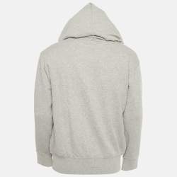 Pre Owned Polo Ralph Lauren Grey Polo Bear Print Cotton Hoodie L