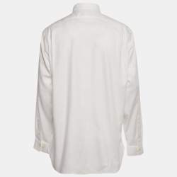 Pre Owned Polo Ralph Lauren White Logo Embroidered Cotton Shirt XL