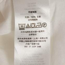 Pre Owned Polo Ralph Lauren White Logo Embroidered Linen Shirt XL
