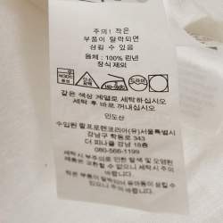 Pre Owned Polo Ralph Lauren White Logo Embroidered Linen Shirt XL