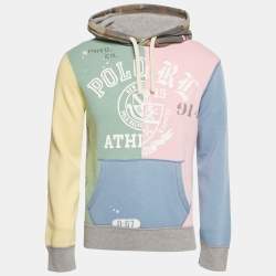 Pre Owned Polo Ralph Lauren Multicolor Printed Patch Cotton Hoodie S