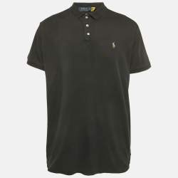 Pre Owned Polo Ralph Lauren Black Logo Embroidered Cotton Polo T-Shirt XXL