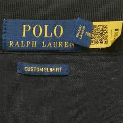 Pre Owned Polo Ralph Lauren Black Logo Embroidered Cotton Polo T-Shirt XXL