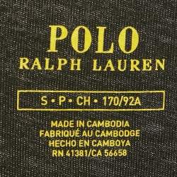 Pre Owned Polo Ralph Lauren Black Logo Embroidered Jersey T-Shirt S