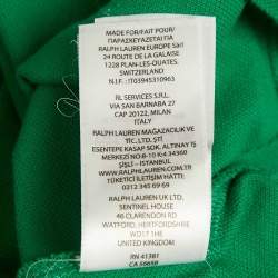 Pre Owned Polo Ralph Lauren Green Pique Custom Fit Polo T-Shirt XXL