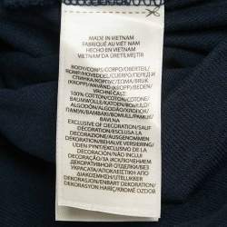 Pre Owned Polo Ralph Lauren Navy Blue Logo Print Cotton Classic Fit T-Shirt XL