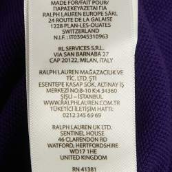 Pre Owned Polo Ralph Lauren Purple Logo Embroidered Cotton Polo T-Shirt XXL