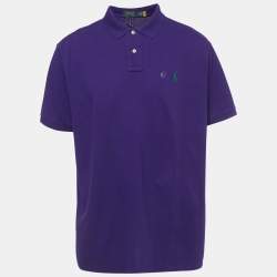 Pre Owned Polo Ralph Lauren Purple Logo Embroidered Cotton Polo T-Shirt XXL