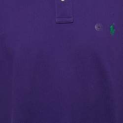 Pre Owned Polo Ralph Lauren Purple Logo Embroidered Cotton Polo T-Shirt XXL