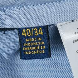 Pre Owned Polo Ralph Lauren Blue Cotton Formal Trousers XXXL