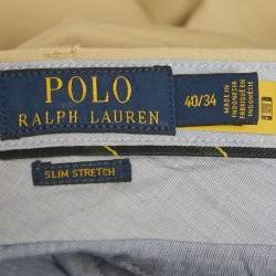 Pre Owned Polo Ralph Lauren Beige Cotton Stretch Slim Fit Pants XXXL