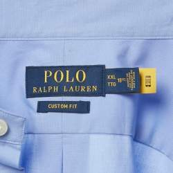 Pre Owned Polo Ralph Lauren Blue Logo Embroidered Cotton Shirt XXL