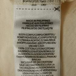 مملوكة مسبقًا Polo Ralph Lauren Cream Print Cotton Crew Neck T-Shirt XL