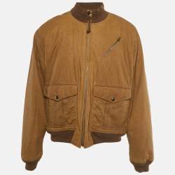 مملوكة مسبقًا جاكيت بولو رالف لورين قطني بني بسحاب أمامي مقاس ضخم -  إكس إكس لارج