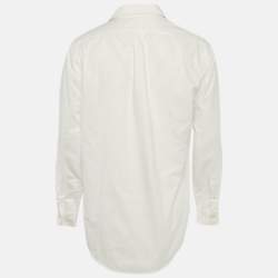 Pre Owned Polo Ralph Lauren White Cotton Custom Fit Shirt L