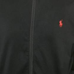 Pre Owned Polo Ralph Lauren Black Cotton Hooded Performance Jacket L