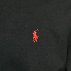 Pre Owned Polo Ralph Lauren Black Cotton Hooded Performance Jacket L