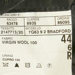 Pre Owned بدلة قماش صوف مخطط باللون الرمادي ماركة بولو رالف لورين كبير جدًا جدًا