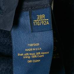 مملوكة مسبقًا بليزر بولو رالف لورين خليط صوف أزرق برقعة مرفق شامواه مقاس متوسط (ميديم)