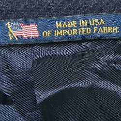 مملوكة مسبقًا بليزر بولو رالف لورين خليط صوف أزرق برقعة مرفق شامواه مقاس متوسط (ميديم)