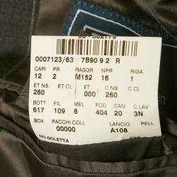 مملوكة مسبقًا Polo by Ralph Lauren Charcoal Grey PinStriped Wool Regular Fit Suit XXS