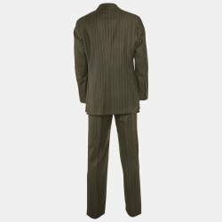 مملوكة مسبقًا Polo by Ralph Lauren Charcoal Grey PinStriped Wool Regular Fit Suit XXS